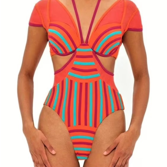 Andrea Iyamah Colorful Striped One Piece Small - Picture 1 of 7